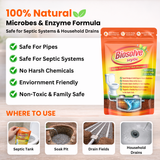 Biosolve Septic - Septic Tank Cleaner | Lab Certified Bioactive Formula | Rapidly Reduces Sludge, Removes Odour | Prevents Backflow & Overflow - Pack of 3 (750 Grams)