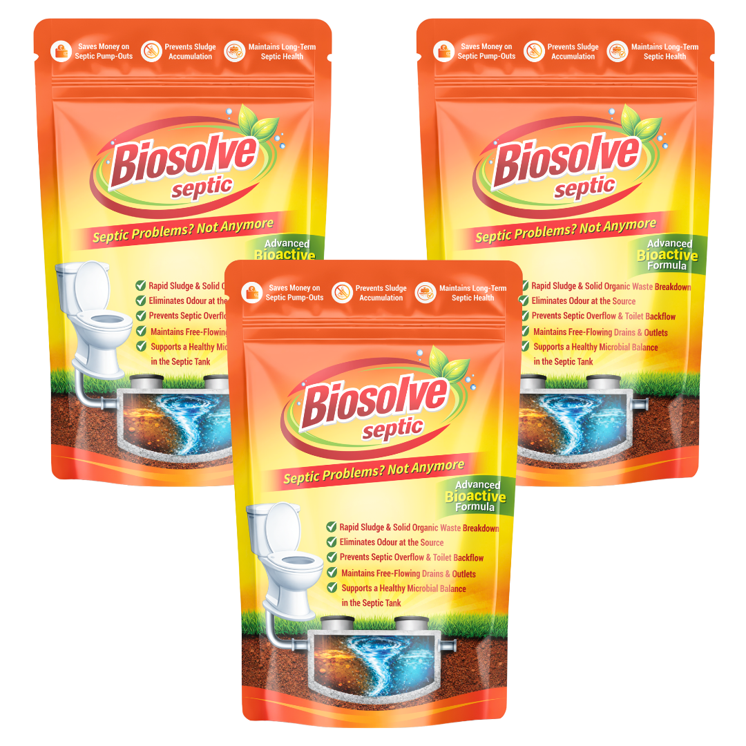 Biosolve Septic - Septic Tank Cleaner | Lab Certified Bioactive Formula | Rapidly Reduces Sludge, Removes Odour | Prevents Backflow & Overflow - Pack of 1 (250 Grams)